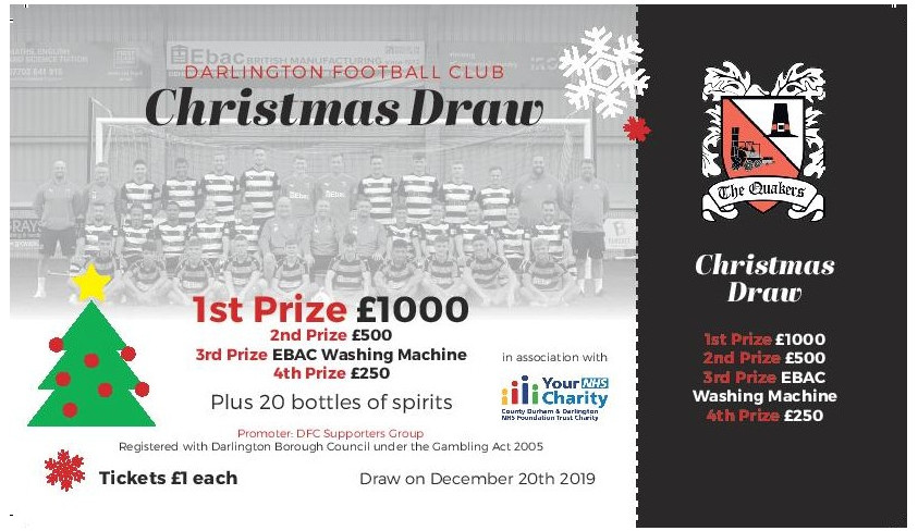 Can you donate a bottle prize for our great Darlington FC Christmas Charity Draw?